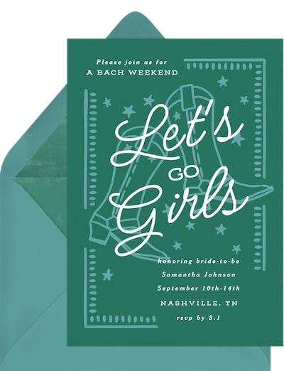 Wild bachelorette party ideas: Country Charm Invitation