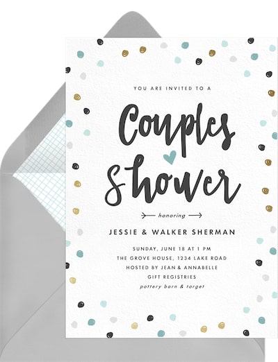 Couples wedding shower invitations: Couples Confetti Invitation