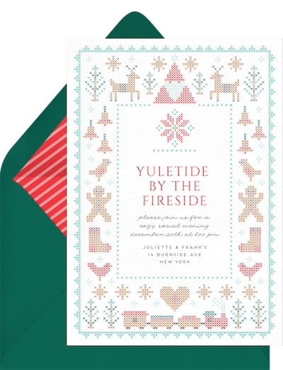 Cozy Cross Stitch Invitation