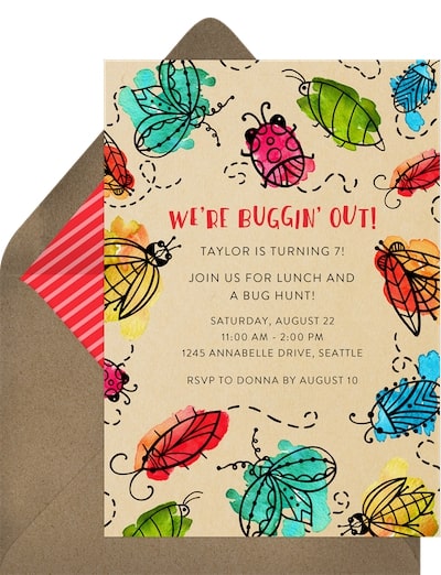 Crazy Bugs Invitation