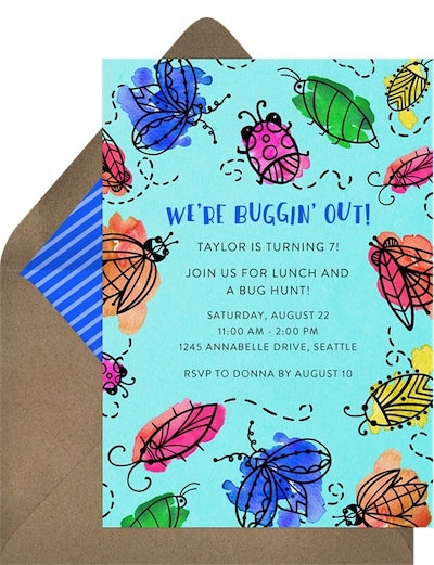 Bug themed birthday party: Crazy Bugs Invitation