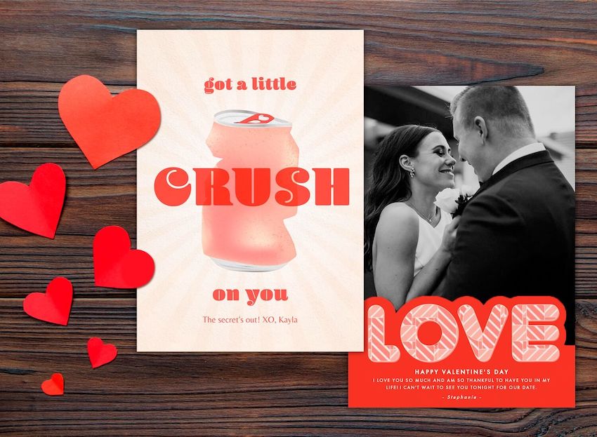 Valentine messages for boyfriend: Crush on You Card