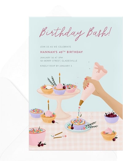 Cupcake Decorating Invitation