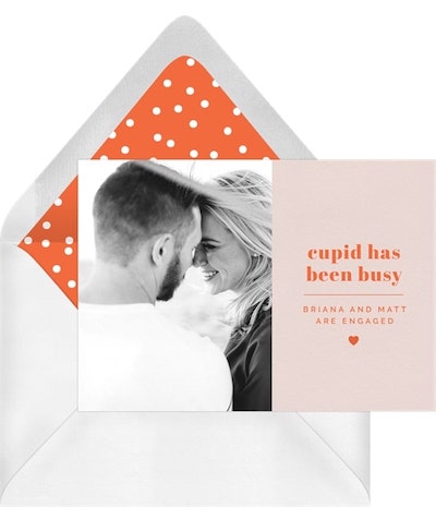 Proposal ideas at home: Cupid Has Been Busy Announcement