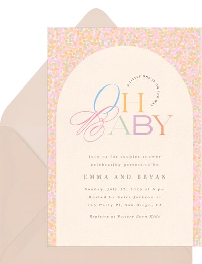 Baby shower etiquette: Cute Confetti Invitation