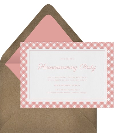 Cute Gingham Invitation