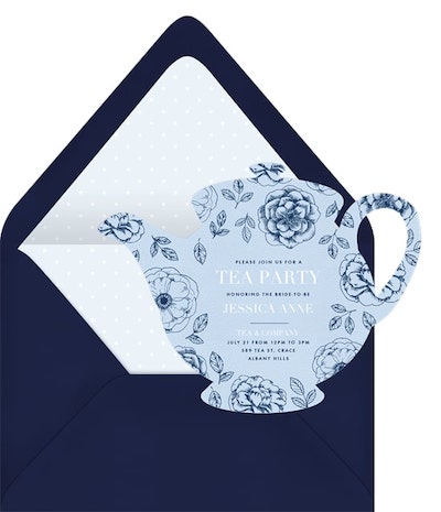 Bridal shower decorations: Dainty Teapot Invitation