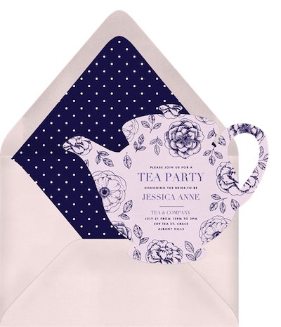 Bridal shower ideas: Dainty Teapot Invitation