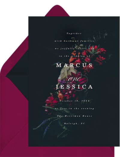 Dark Bouquet Invitation