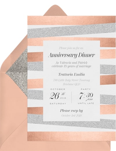 Congratulations on your work anniversary: Dazzling Ribbons Invitation