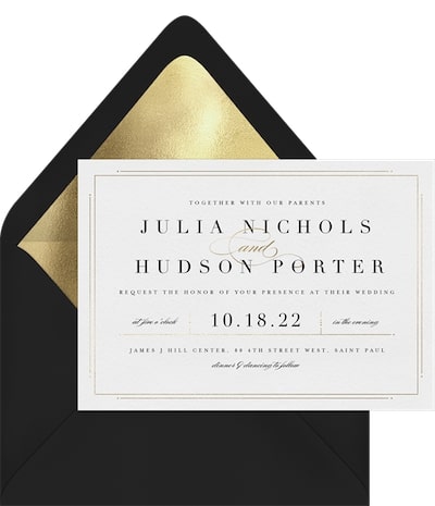 Modern wedding invitations: Delicate Border Invitation