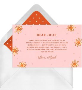 Bridal shower thank you cards: Delightful Champagne Coupe Thank You Note