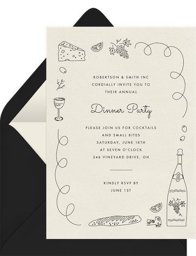 Romantic anniversary ideas: Dinner Doodles Invitation