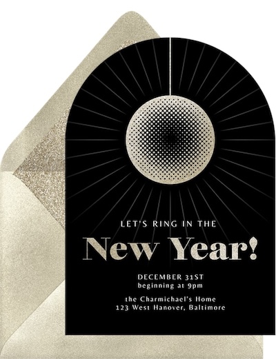 New Years Eve decoration ideas: Disco Ball Invitation