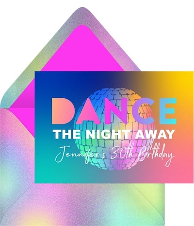 Dirty 30 birthday: Disco Dance Party Invitation