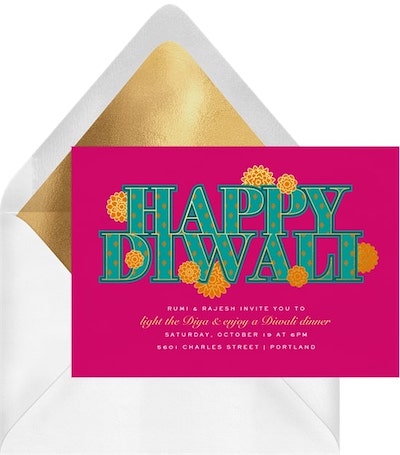 Diwali decorations: Diwali Blooms Invitation