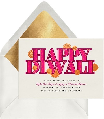 Diwali wishes: Diwali Blooms Invitation