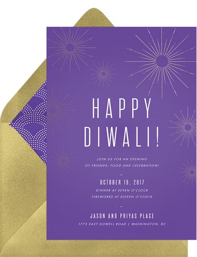 Diwali decorations: Diwali Fireworks Invitation