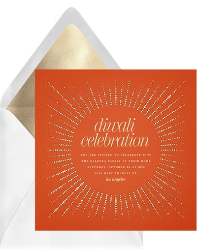 Diwali decorations: Diwali Starburst Invitation