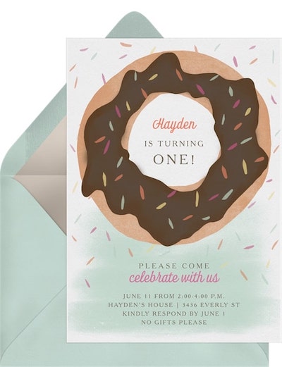 Sweet one birthday: Donut Party Invitation