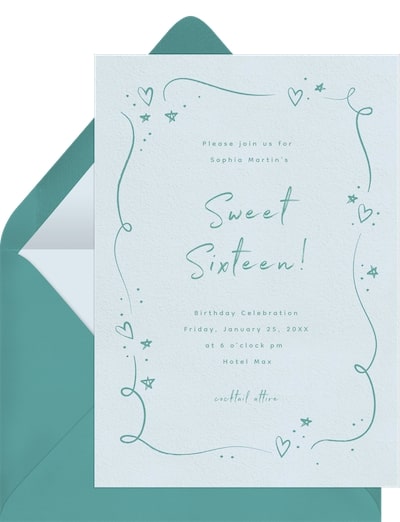 Doodle Hearts and Stars Invitation