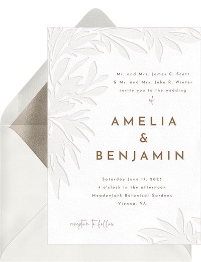 Custom wedding invitations: Dreamy Letterpress Invitation