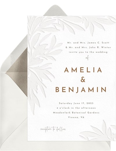 Classic wedding invitations: Dreamy Letterpress Invitation