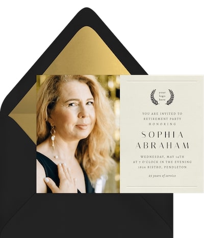 Teacher retirement party ideas: Elegant Letterpress Invitation