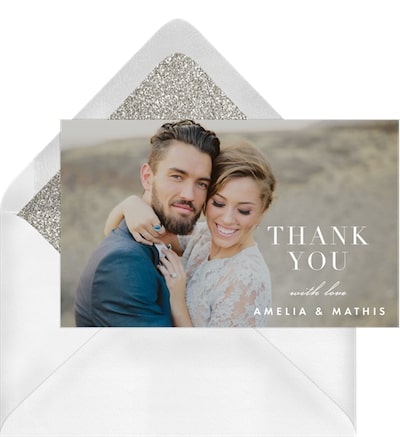 Wedding thank you: Elegant Overlay Thank You Note