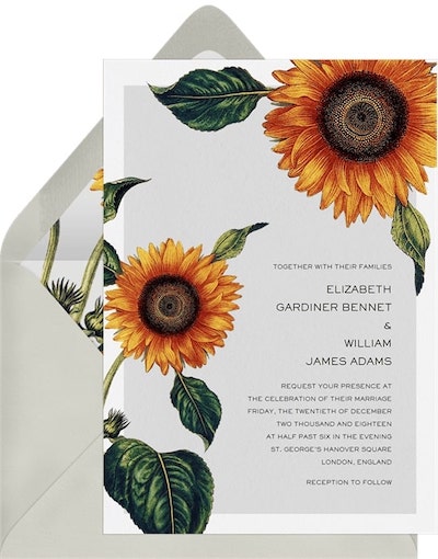 Elegant Sunflowers Invitation