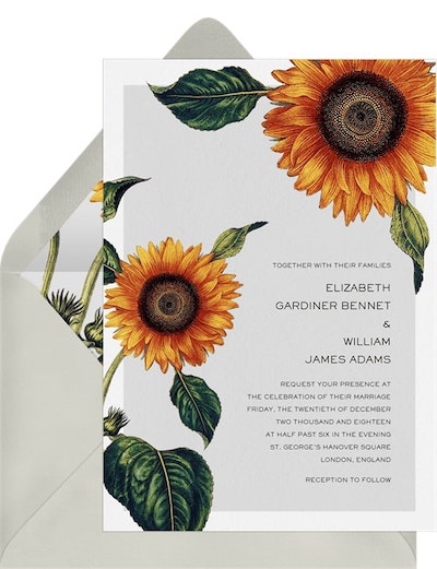 Elegant Sunflowers Invitation