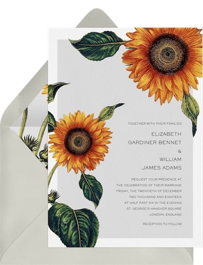 Elegant Sunflowers Invitation