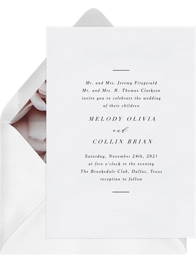 Modern wedding invitations: Estella Invitation