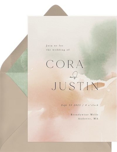 Wedding color palette: Ethereal Wash Invitation