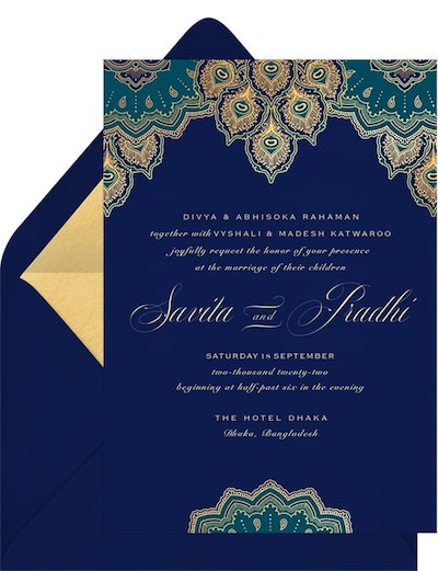 Wedding invitation etiquette: Exquisite Peacock Invitation