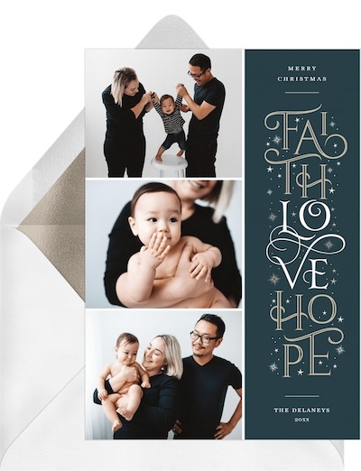 Christmas card ideas: Faith Love Hope Card