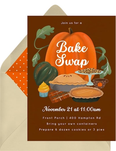 Fall Bake Swap Invitation