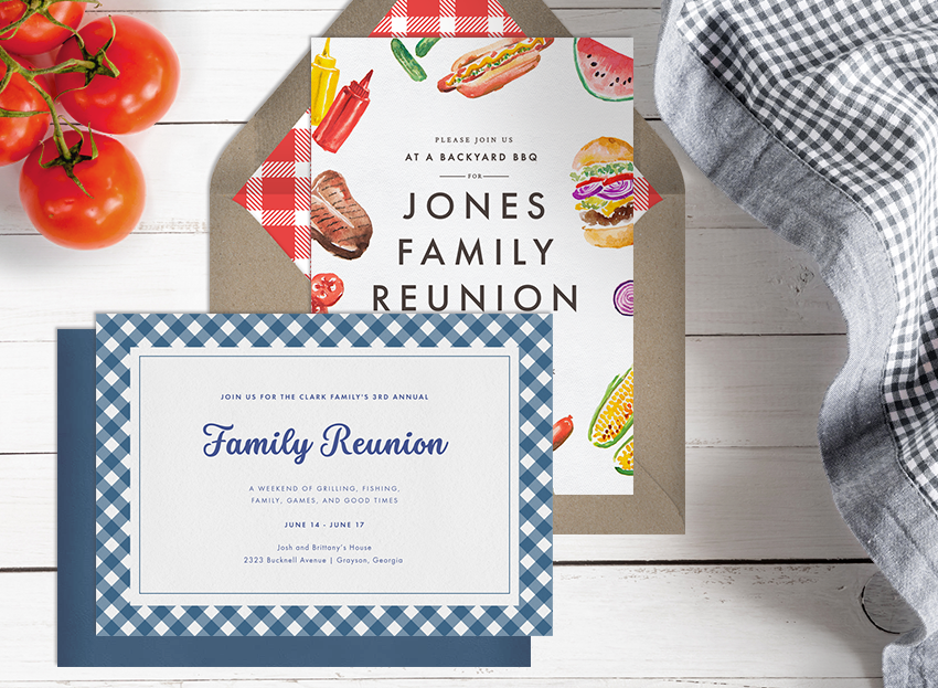 Digital family reunion invitations