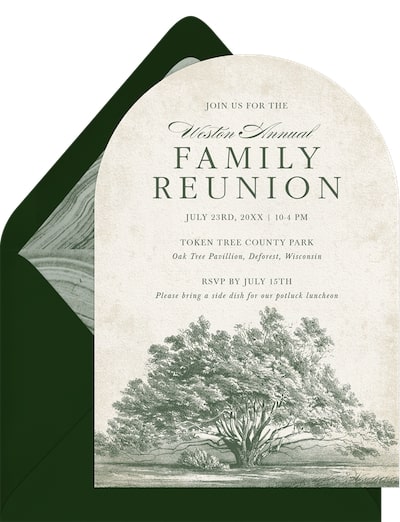Family reunion invitations: Family Tree Invitation