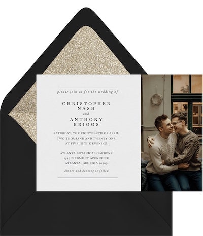 Gay wedding: Fancy Free Invitation