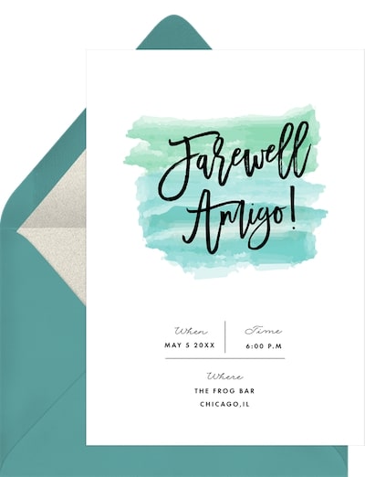 Farewell Amigo Invitation