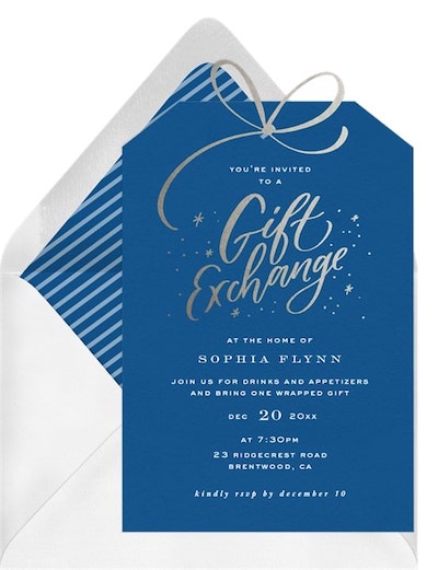 Gift exchange ideas: Festive Gift Tag Invitation