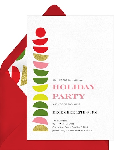 Holiday party invitation: Festive and Geometric Invitation