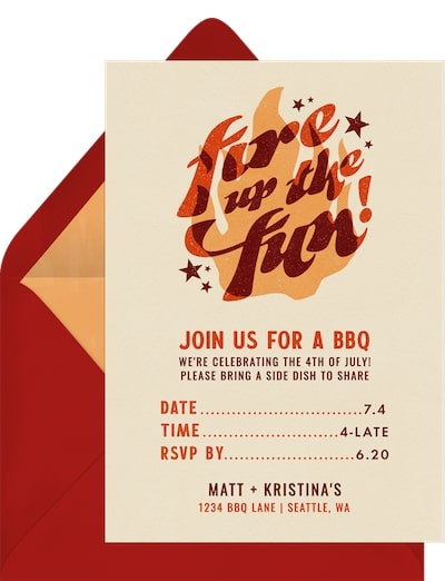 4th of July party invitations: Fire Up The Fun Invitation