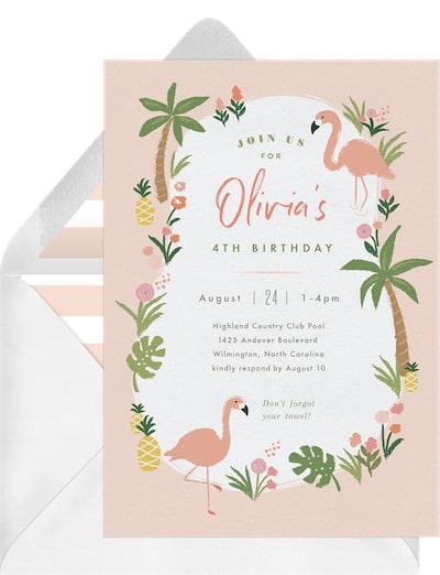 Flamingo Luau Invitation