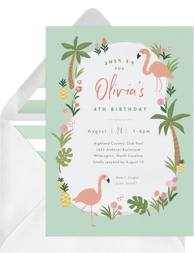 Flamingo Luau Invitation