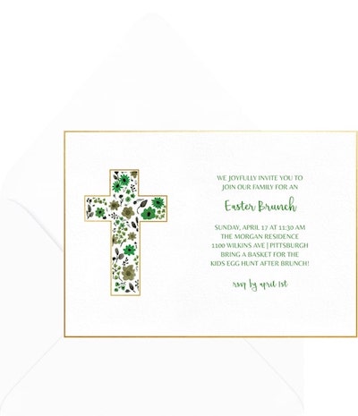 Floral Cross Invitation