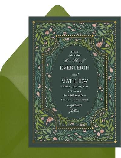 Happily ever after party invitations: Floral Fairytale Invitation