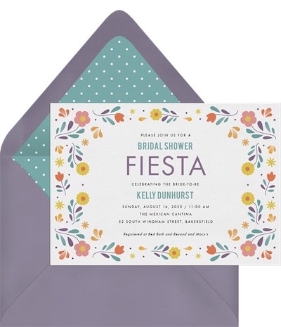 Bridal shower theme ideas: Floral Fiesta Invitation