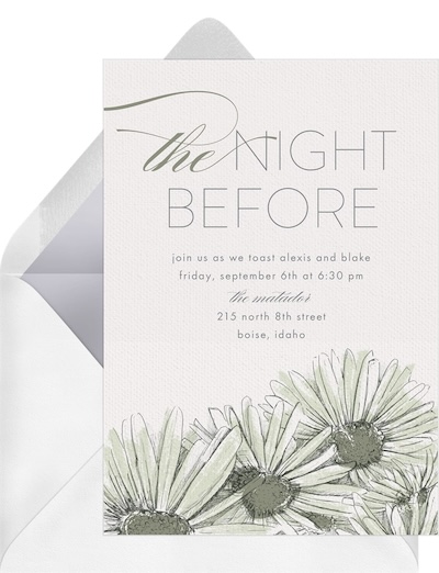 Rehearsal dinner invitations: Floral Night Before Invitation